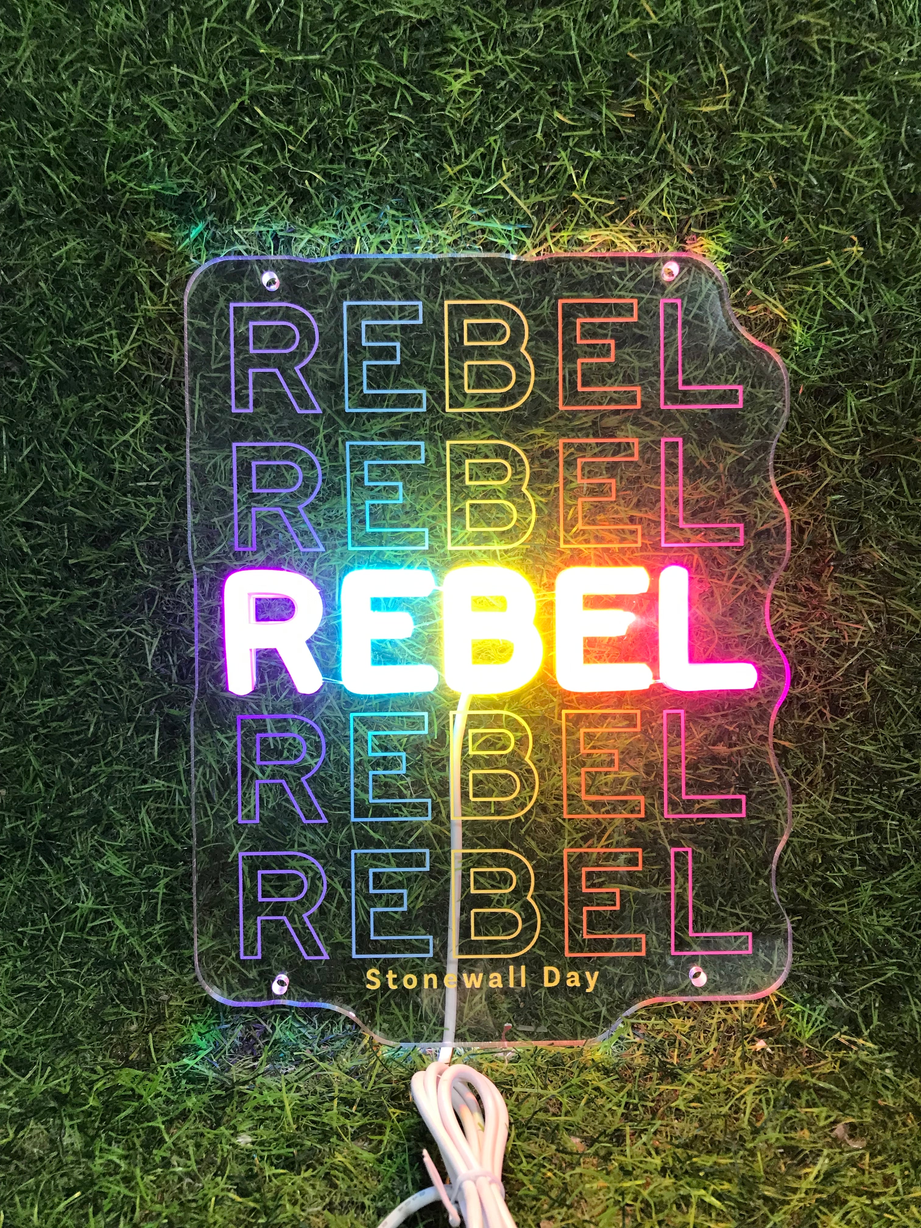 Rebel Repeat Neon Light