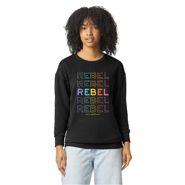 Rebel Repeat Crewneck Sweatshirt - Black