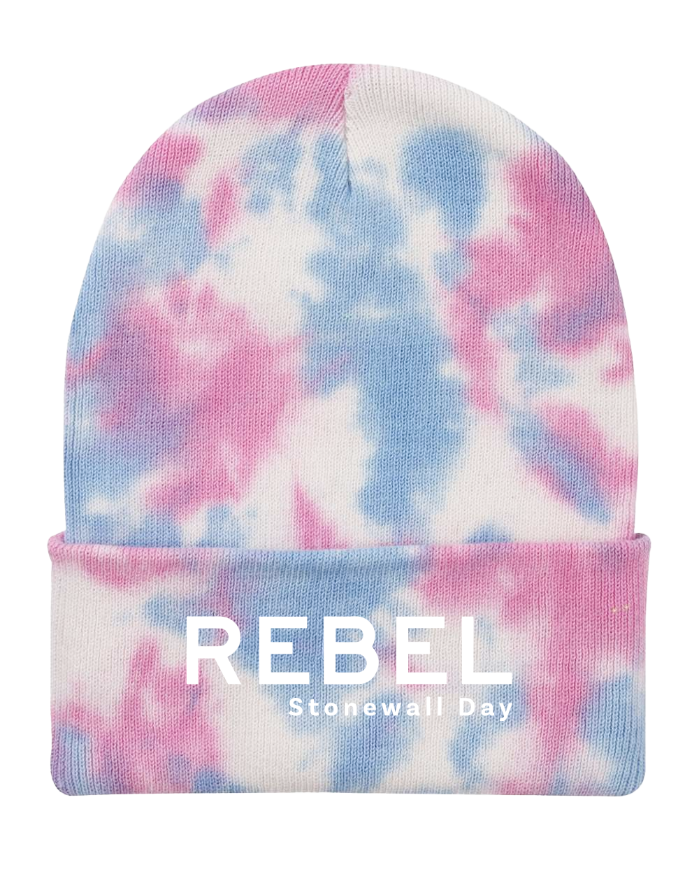 Rebel Stonewall Day Tie Dyed Cuffed Beanie - Cotton Candy